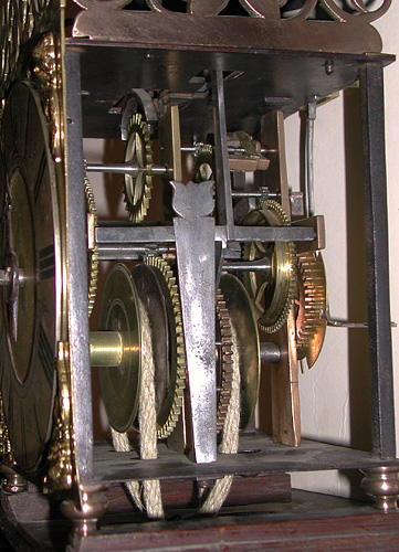 Movement of the Henry Burges hybrid clock from the right
