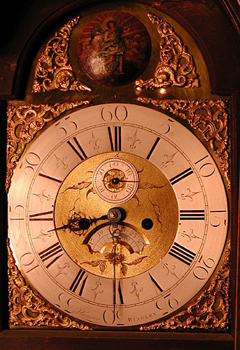 Eight-day longcase clock with arched brass dial made circa 1760 by John Lawson of Bingley