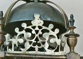 One of the side frets of the Luke Cocksedge lantern clock
