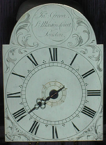 Pantry clock of about 1760 by John Green of London