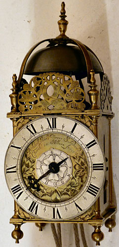 Lantern clock made in the 1670s by Richard Ames of London
