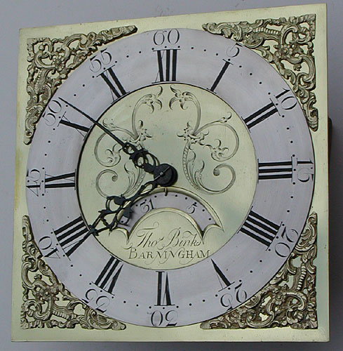 Thirty-hour brass dial longcase clock in oak, late 18th century, by Thomas Binks of Barningham