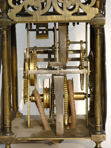 lantern clock with original anchor escapement made about 1715-1720 by John Buffett of Colchester