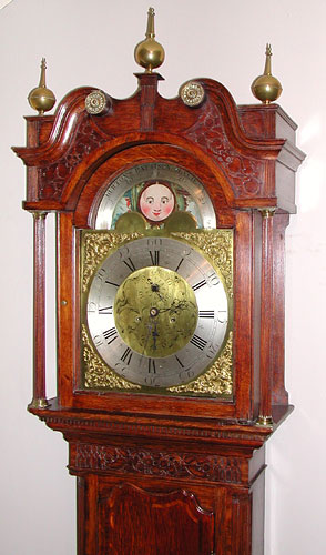 Eight-day brass dial longcase c.1780 by Burton and Pattison of Halifax