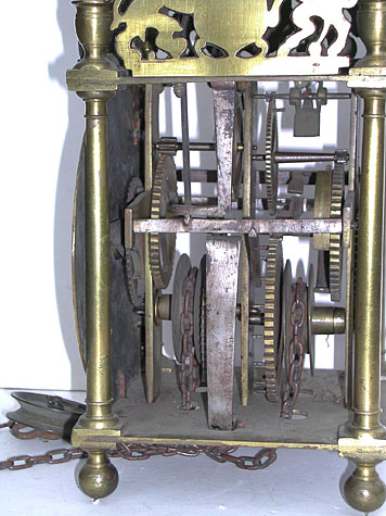 Civil War period lantern clock made in the 1650s in the Lothbury district of London, possibly by Thomas Loomes