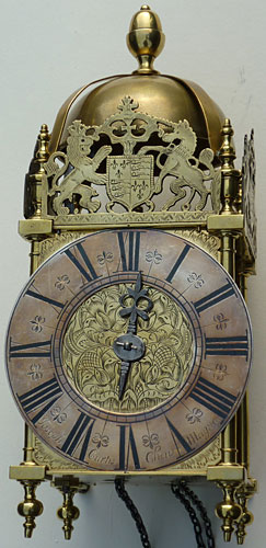 late seventeenth century lantern clock by Joseph Curtis of Chew Magna