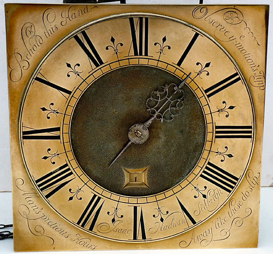 Rare thirty-hour clock made by about 1710 by Isaac Hadwen when working at Sedbergh in North Yorkshire
