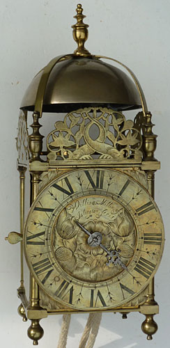 Charles II period lantern clock by ‘William Millin of Islington fecit’
