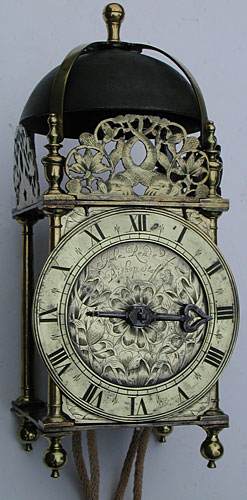 Lantern clock of the 1680s by John Reade of Bishop's Stortford, Hertfordshire