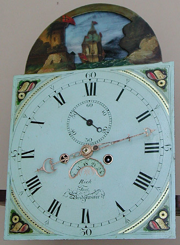 Rocking ship clock c.1800 by Andrew Rich of Bridgewater.