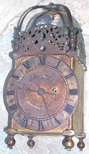Lantern clock of the mid seventeenth century by Robinson of London