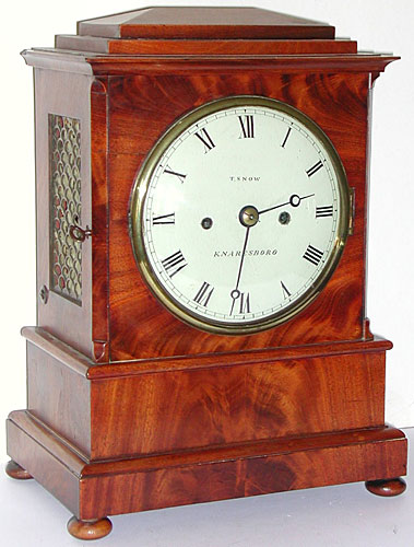 bracket clock made about 1830-40 by Thomas Snow of Knaresborough, Yorkshire