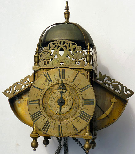 Winged lantern clock made about 1705 by Samuel Townson of London